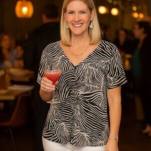 Merona Women's 2X Zebra Print Polyester Spandex Top